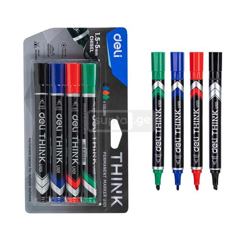 DELI-დელი THINK პერმანენტული მარკერი 4-ფერიანი შეკვრა EU10101